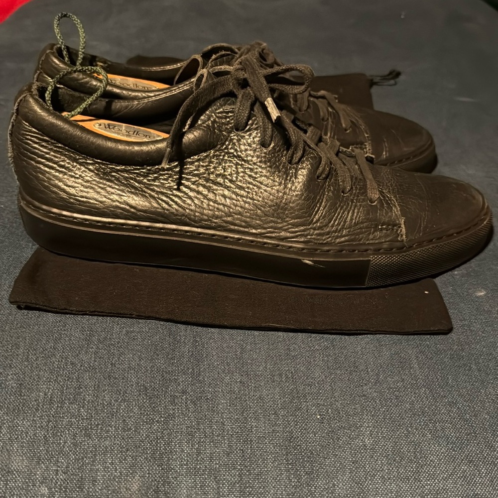 Acne Studio pebbled leather trainers - Picture 6 of 9